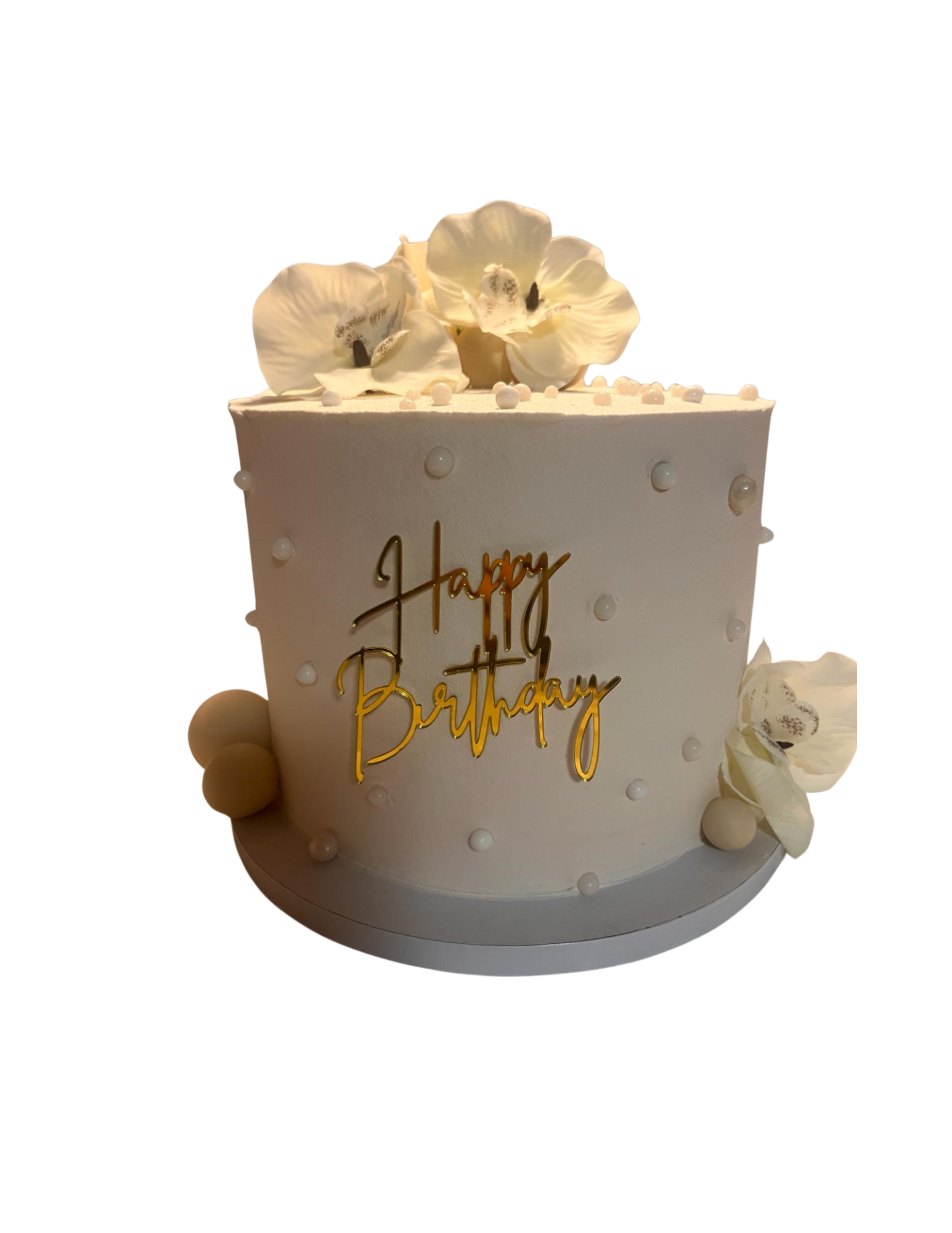 Gâteau élégant blanc et or